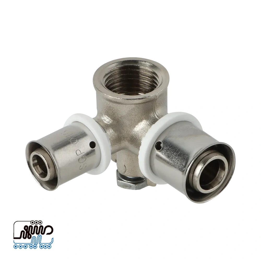 Newpipe 90-degree wall-mounted adapter press tee – Mashhad pipe سه راهى ٩٠درجه دیوارى تبدیلی پرسى نیوپایپ