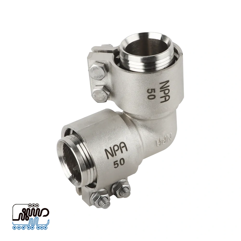 Newpipe 90° elbow with clamp – Mashhad pipe زانو 90 درجه کلمپی نیوپایپ