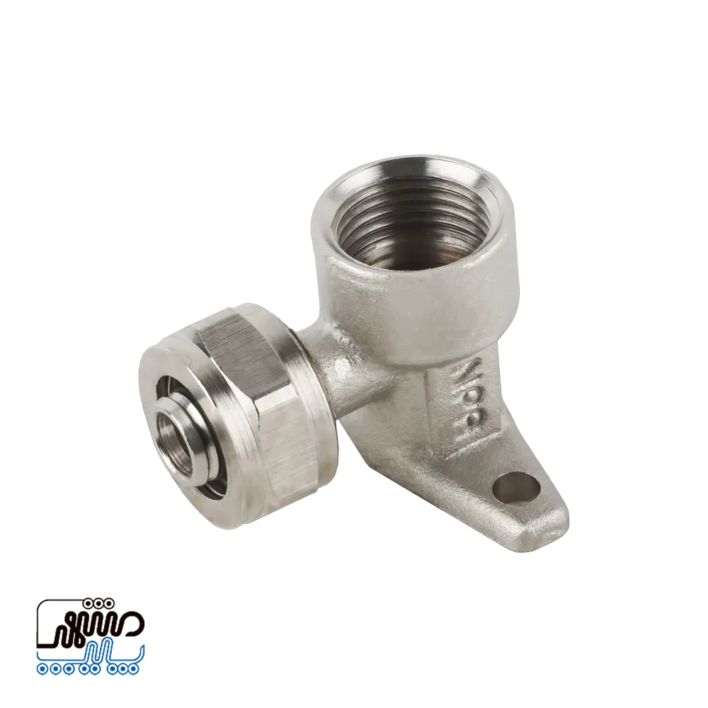 Newpipe flange-faced threaded elbow with coupling – Mashhad pipe زانو صفحه دار توپیچ کوپلى نیوپایپ