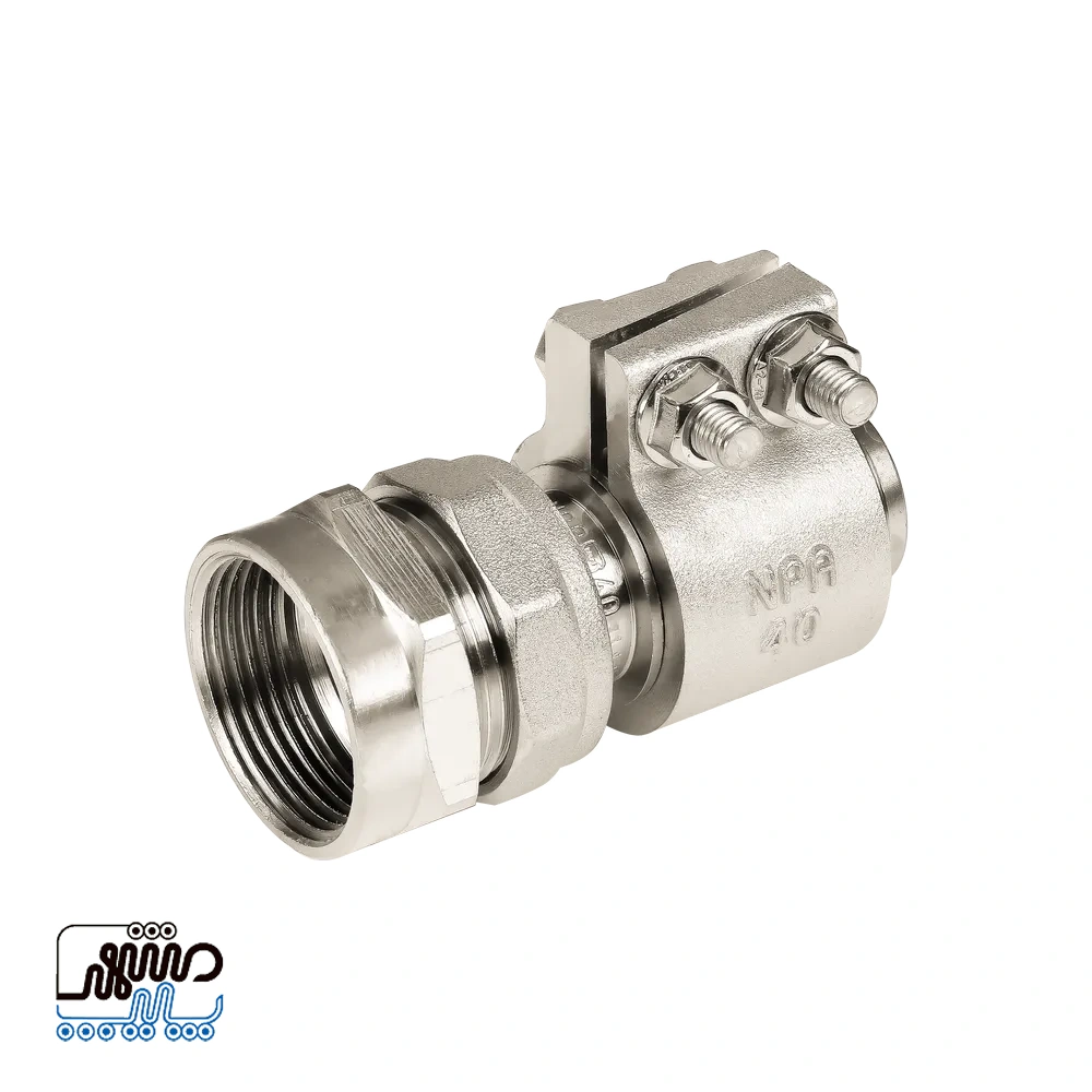 Newpipe threaded-to-threaded connector with clamp union nut – Mashhad pipe رابط توپیچ با مهره ماسوره کلمپی نیوپایپ