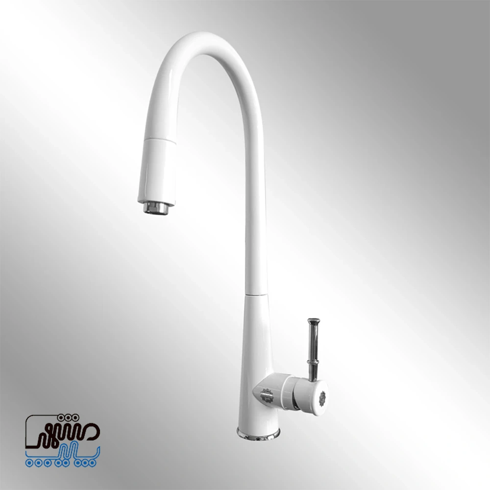 Gita Kitchen Faucet Sani – Mashhad Pipe شیر ظرفشویی مدل گیتا سنی - سفید نقره ای