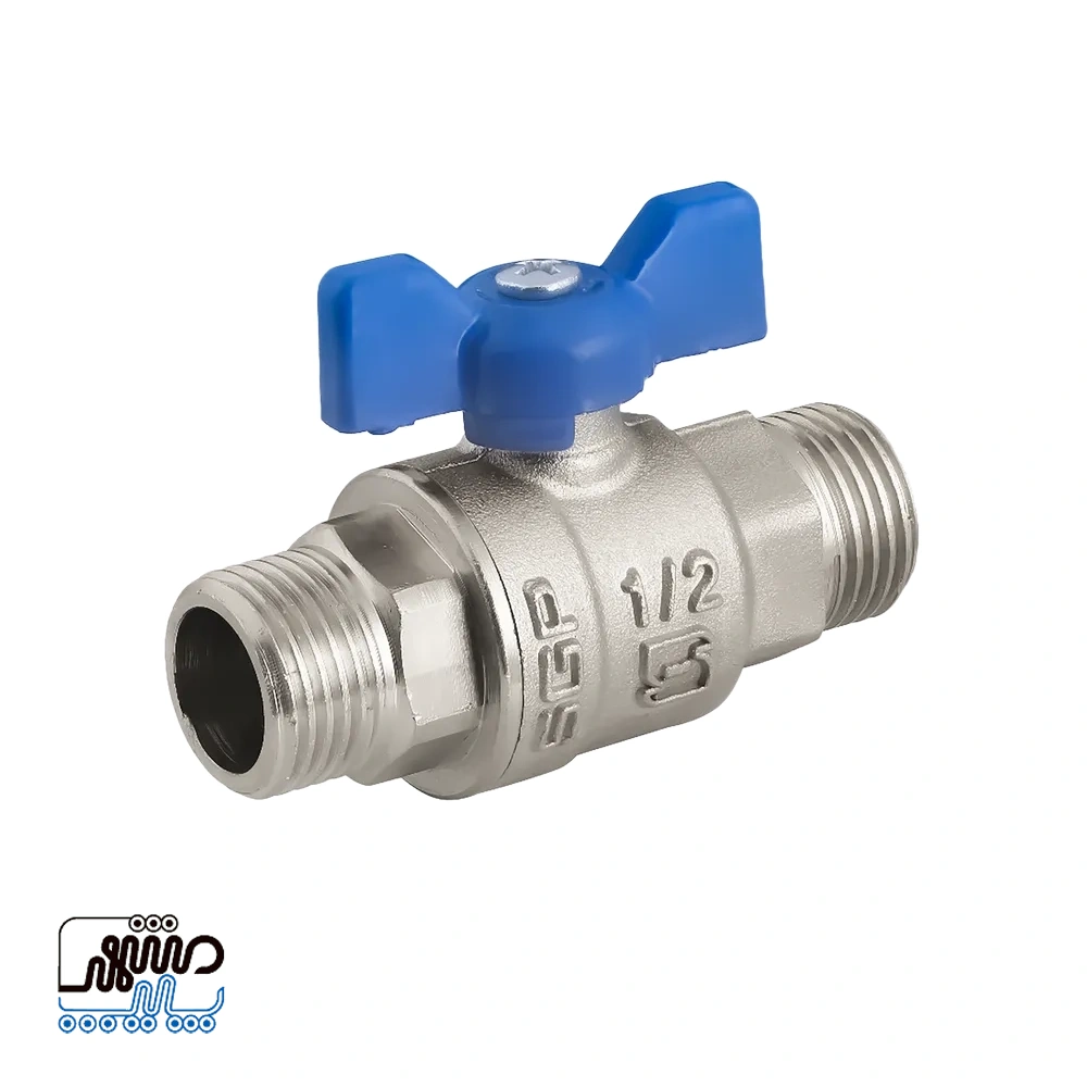 Newpipe double-ended threaded valve with high-flow butterfly handle – Mashhad pipe شیر دوسر روپیچ دسته پروانه ای دبی بالا نیوپایپ
