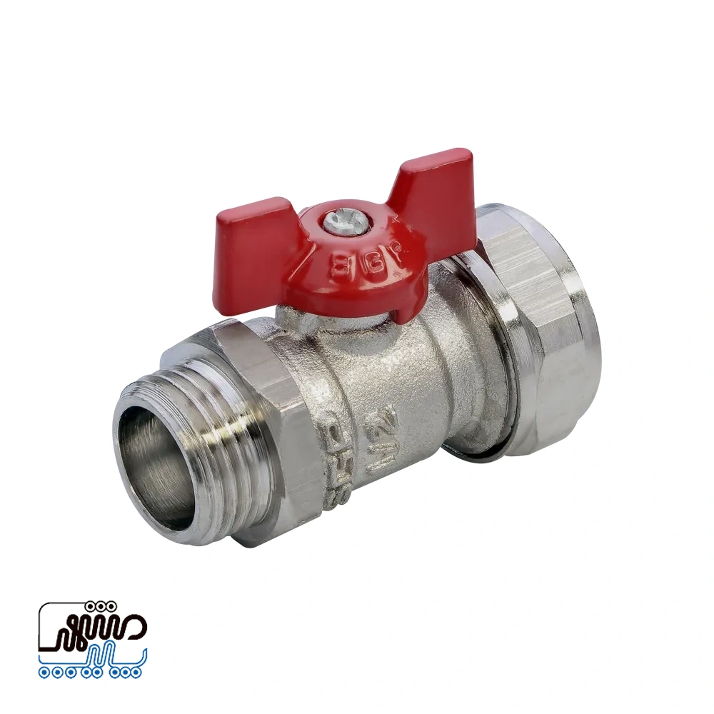 Newpipe single-ended threaded valve with butterfly handle and coupling – Mashhad pipe شیر یکسر روپیچ کوپلی دسته پروانه ای نیوپایپ