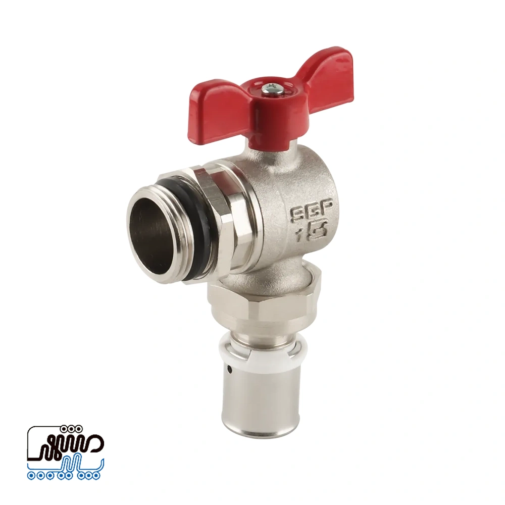 Newpipe threaded elbow valve with adjustable nut and compression nut – Mashhad pipe شیر زانویی روپیچ دارای مهره تنظیم بامهره پرسی نیوپایپ