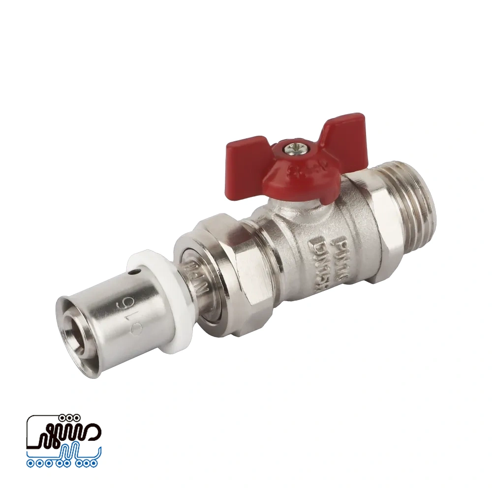 Newpipe threaded valve with union nut (press-fitted union) – Mashhad pipe شیر یکسر روپیچ با مهره ماسوره پرسی نیوپایپ