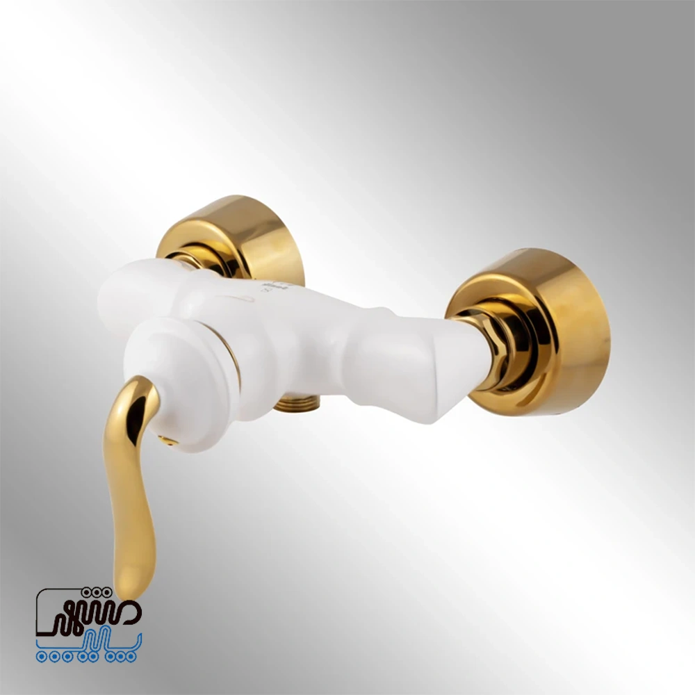 Toilet Faucet, Zeus Model - Sani - Mashhad Pipe شیر توالت مدل زئوس سنی - سفید طلایی