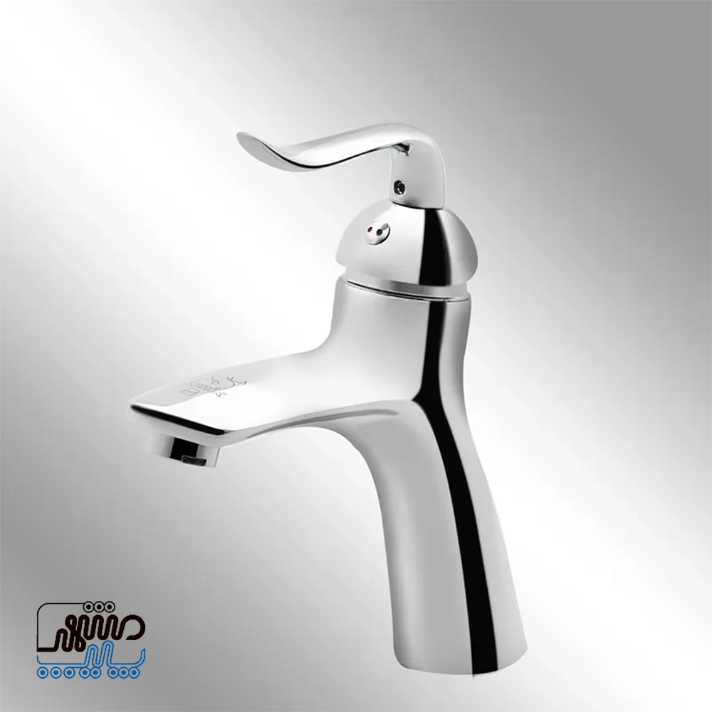 Washbasin faucet, Parshan Sani model - Mashhad Pipe شیر روشویی مدل پرشان سنی - کروم
