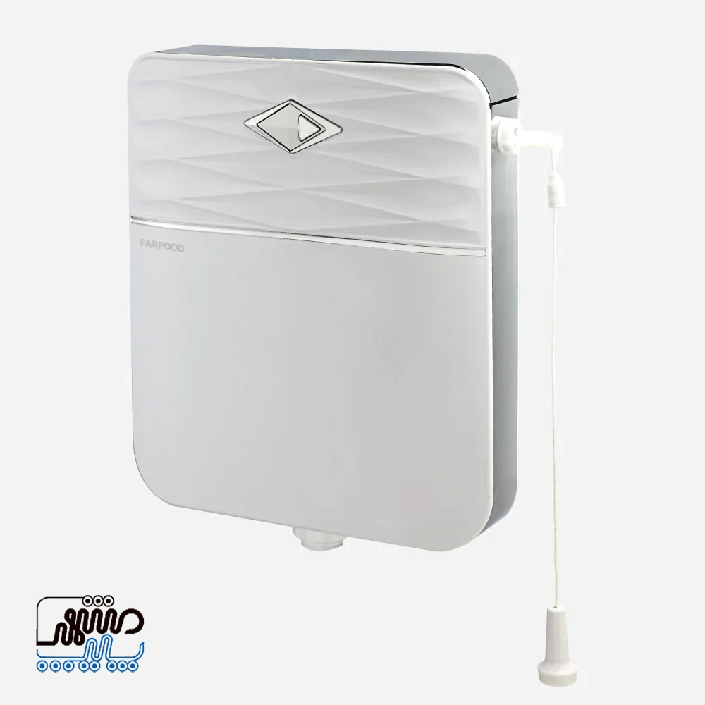 Farpoodeh Sahand Ultra‑Slim Flush Tank — Mashhad Pipe فلاشتانک فوق باریک سهند فرپود - سفید کروم