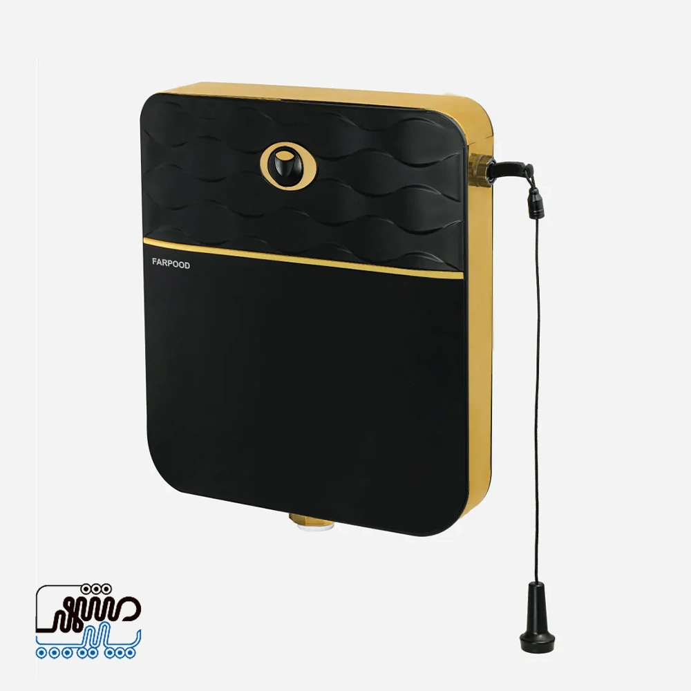 Farpoodeh Sepand Ultra‑Slim Flush Tank — Mashhad Pipe فلاشتانک فوق باریک سپند فرپود - مشکی طلایی