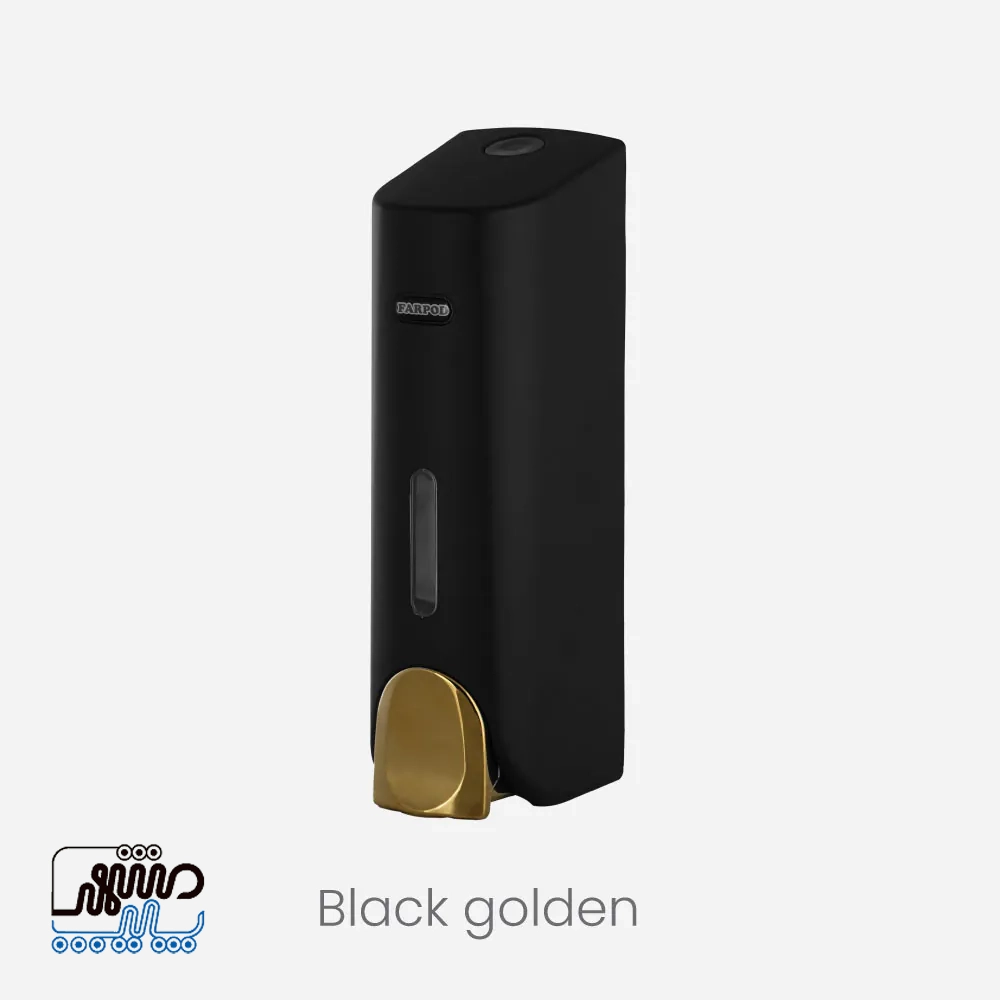 Liquid dispenser and liquid tank, Nastaran Farapod model - Mashhad Pipe جا مایع و مخزن مایع مدل نسترن فرپود - مشکی طلایی