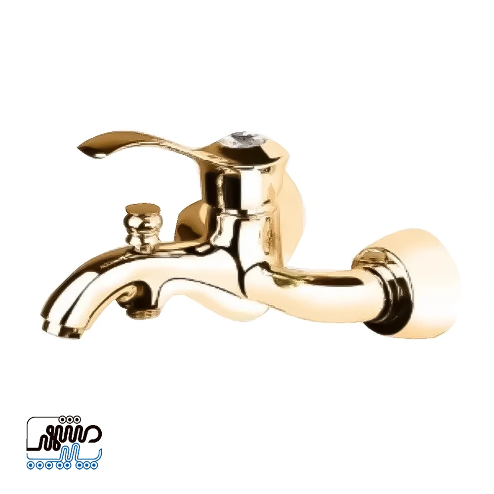 Shizar Yaqut Model Bathroom Shower Faucet - Mashhad Pipe شیر دوش حمام شیذر مدل یاقوت - طلایی