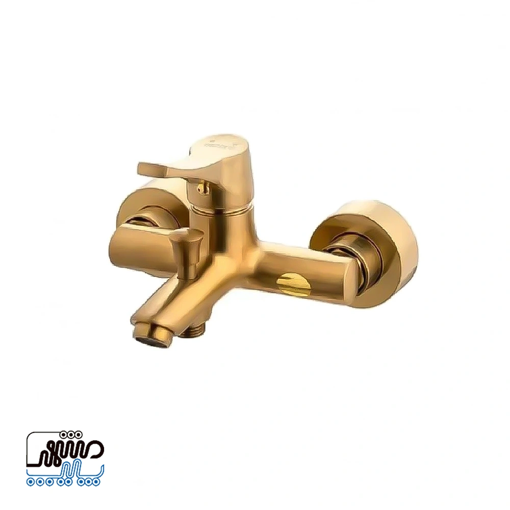 Shizar bathroom shower faucet, diamond model - Mashhad Pipe شیر دوش حمام شیذر مدل الماس - طلا مات