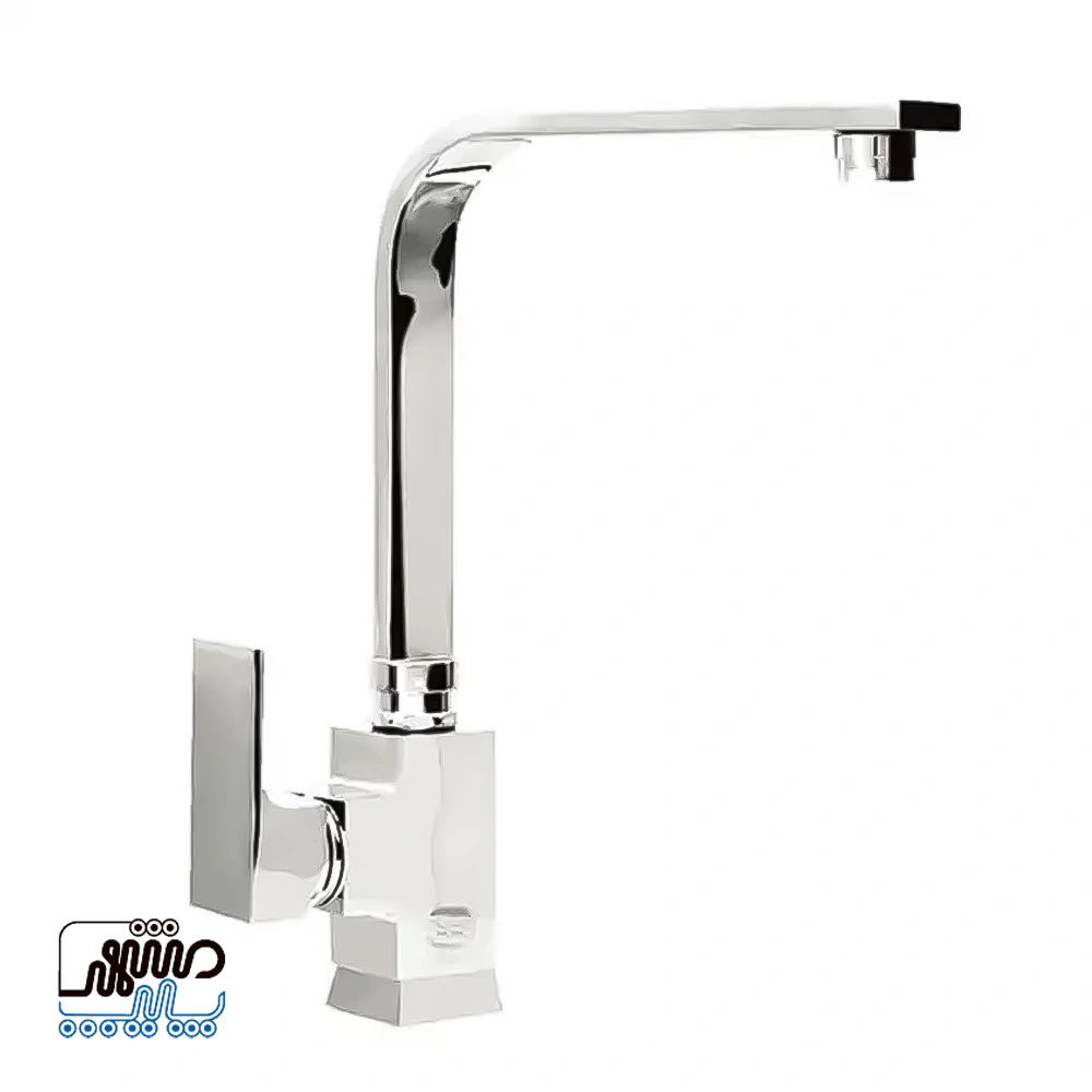Shizar dishwasher faucet, flat model - Mashhad Pipe شیر ظرفشویی شیذر مدل فلت - کروم