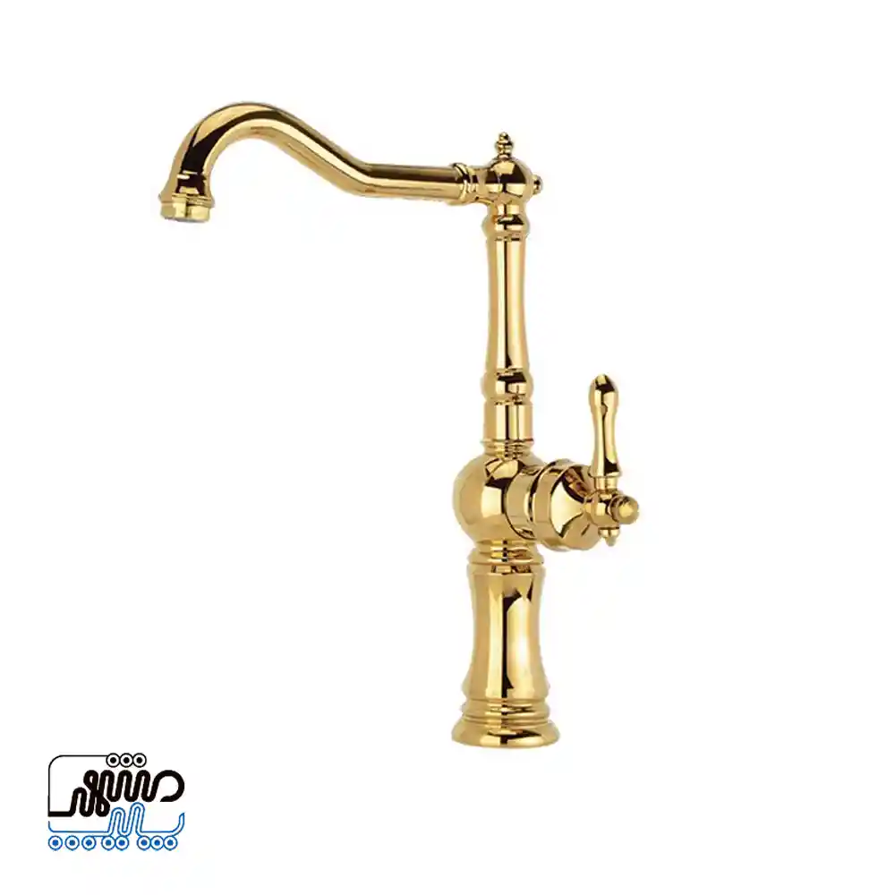 Shizar dishwasher faucet model Atrina - Mashhad Pipe شیر ظرفشویی شیذر مدل آترینا - طلایی