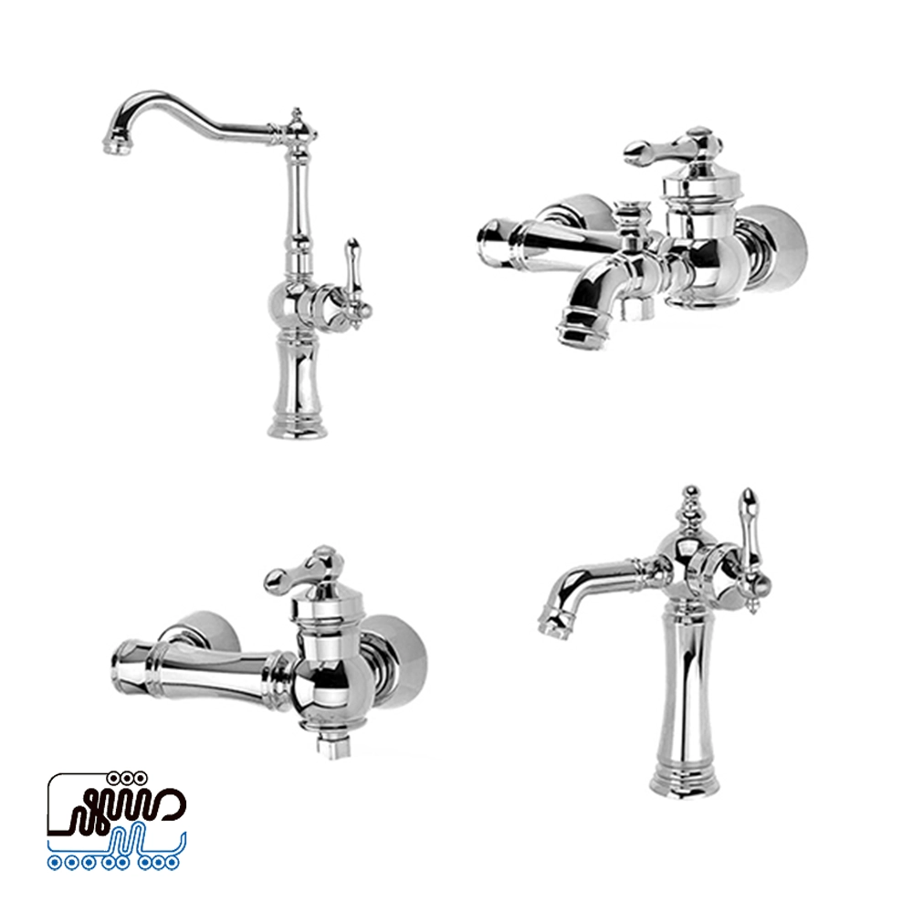 Shizer valve set, Atrina model - Mashhad Pipe ست شیرآلات شیذر مدل آترینا - کروم