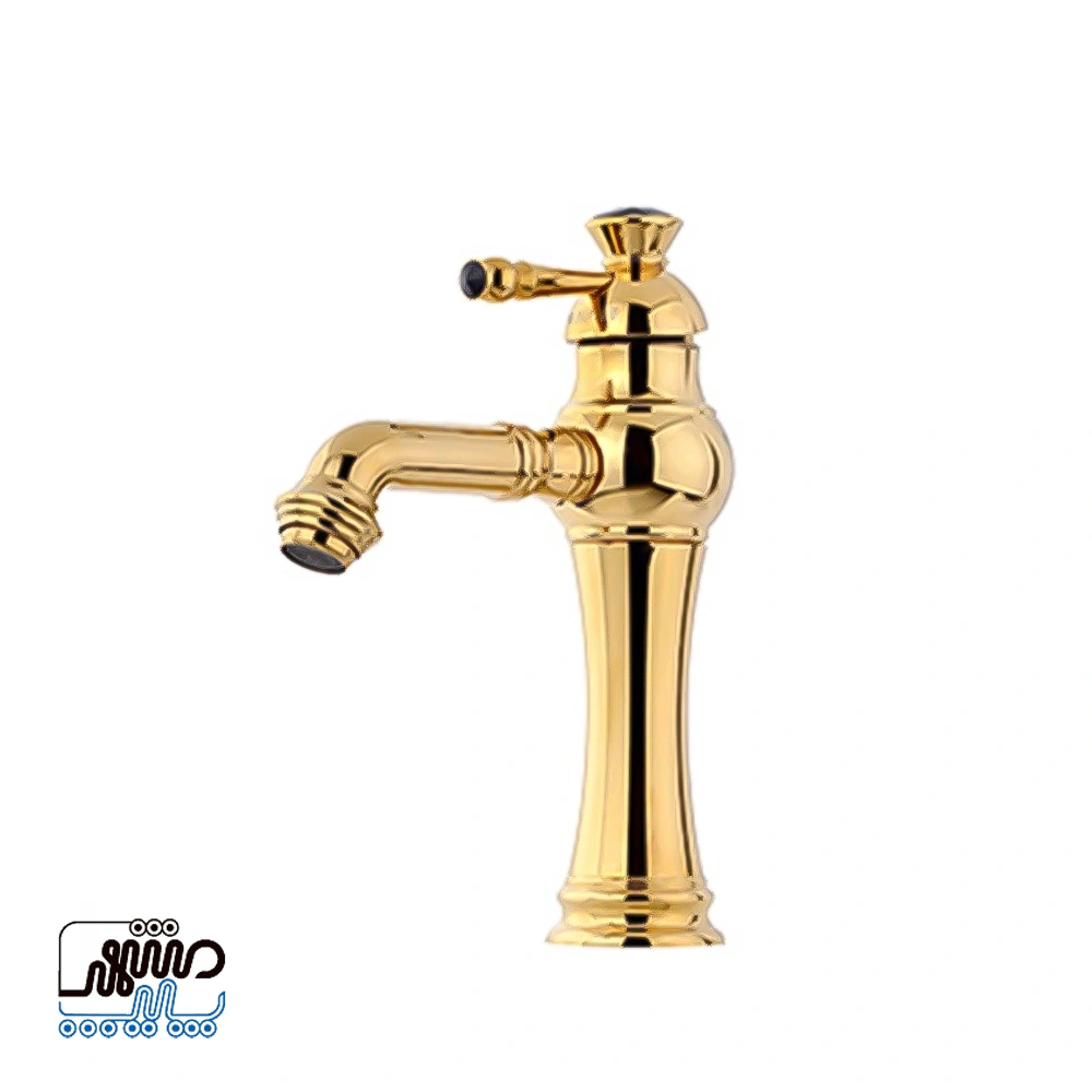 Shizar washbasin faucet Elizeh model - Mashhad Pipe شیر روشویی شیذر مدل الیزه - طلایی