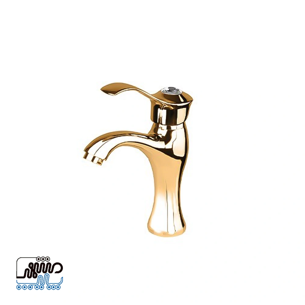 Shizar washbasin faucet, Yaqut model - Mashhad Pipe شیر روشویی شیذر مدل یاقوت - طلایی