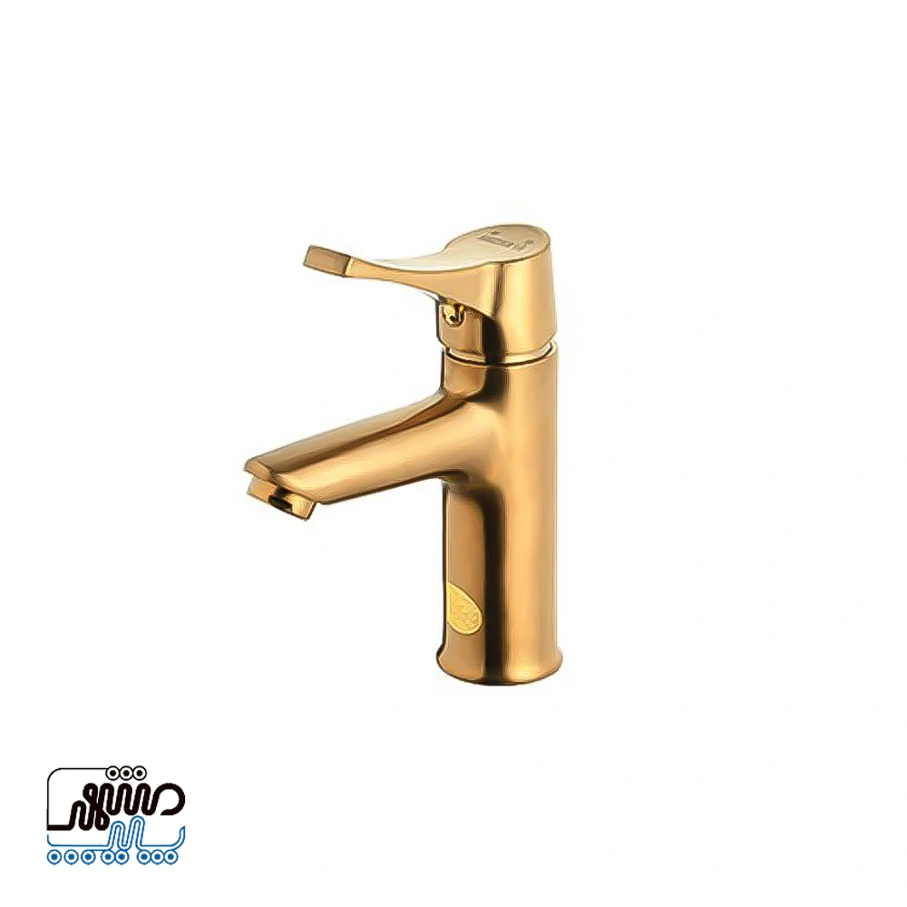 Shizar washbasin faucet, diamond model - Mashhad Pipe شیر روشویی شیذر مدل الماس - طلا مات