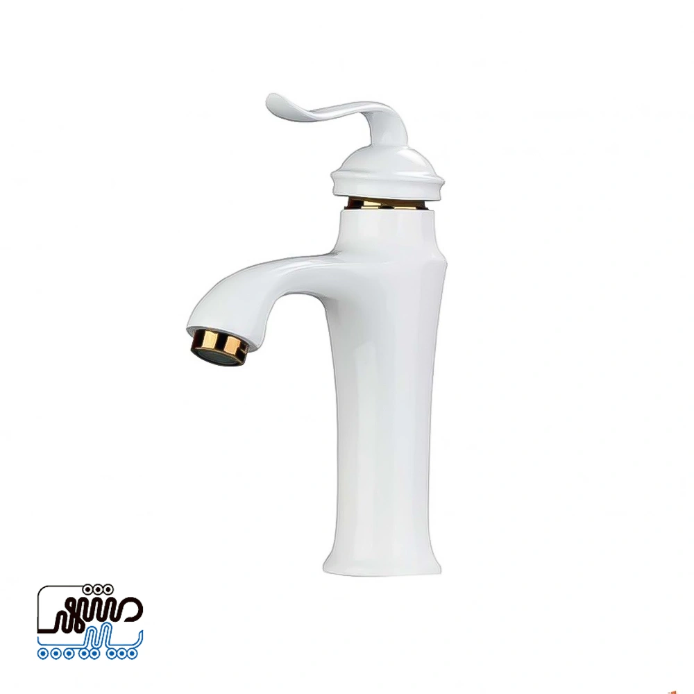 Shizar washbasin faucet miniature model - Mashhad Pipe شیر روشویی شیذر مدل مینیاتور - طلایی سفید