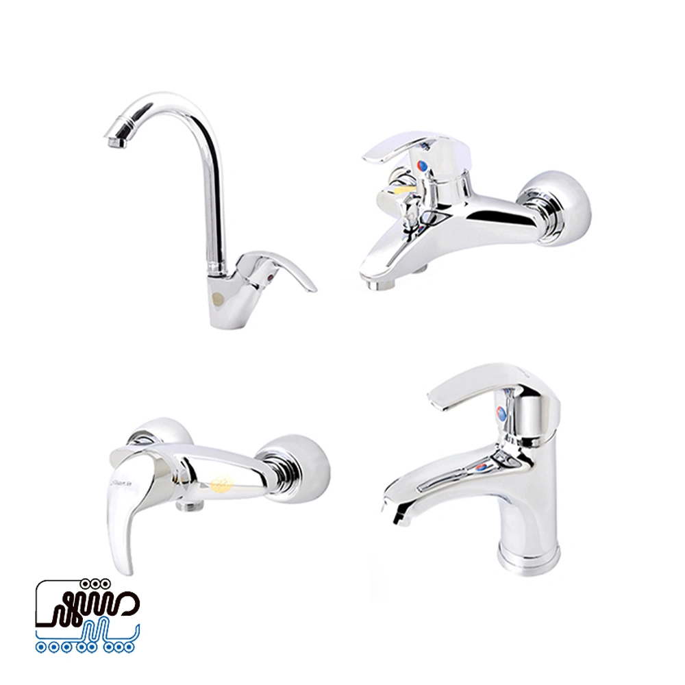 Shizer Karun model valve set - Mashhad Pipe ست شیرآلات شیذر مدل کارون - کروم
