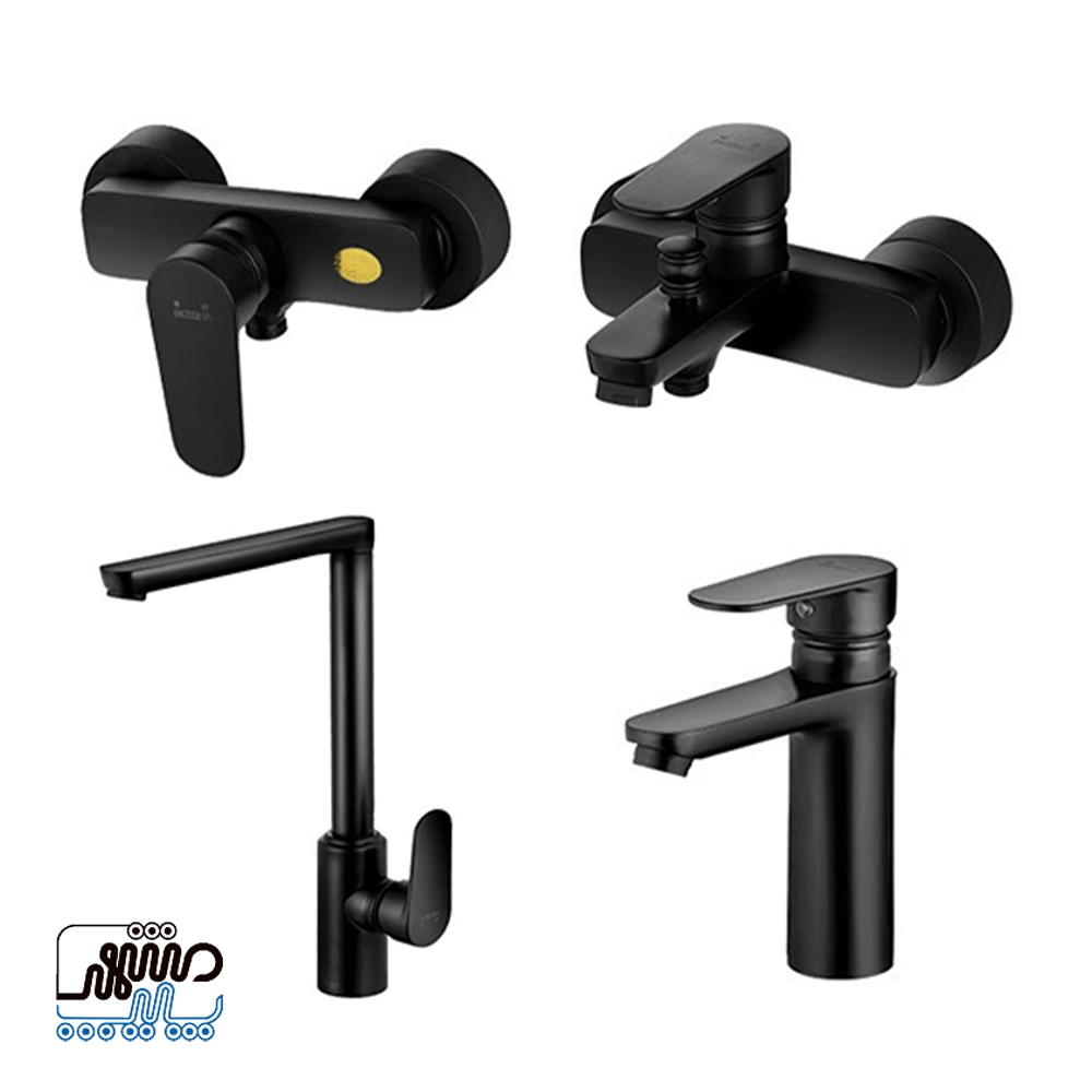 Shizer Smart model valve set - Mashhad Pipe ست شیرآلات شیذر مدل اسمارت - مشکی