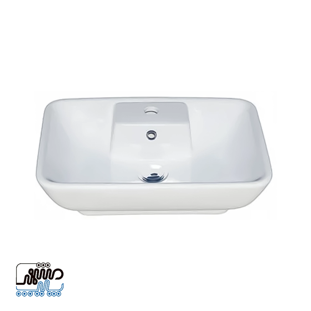 Self-rimming washbasin, Gateria Satron model - Mashhad Pipe روشویی گاتریا مدل ساترون روصفحه ای شیر سرخود مستطیل