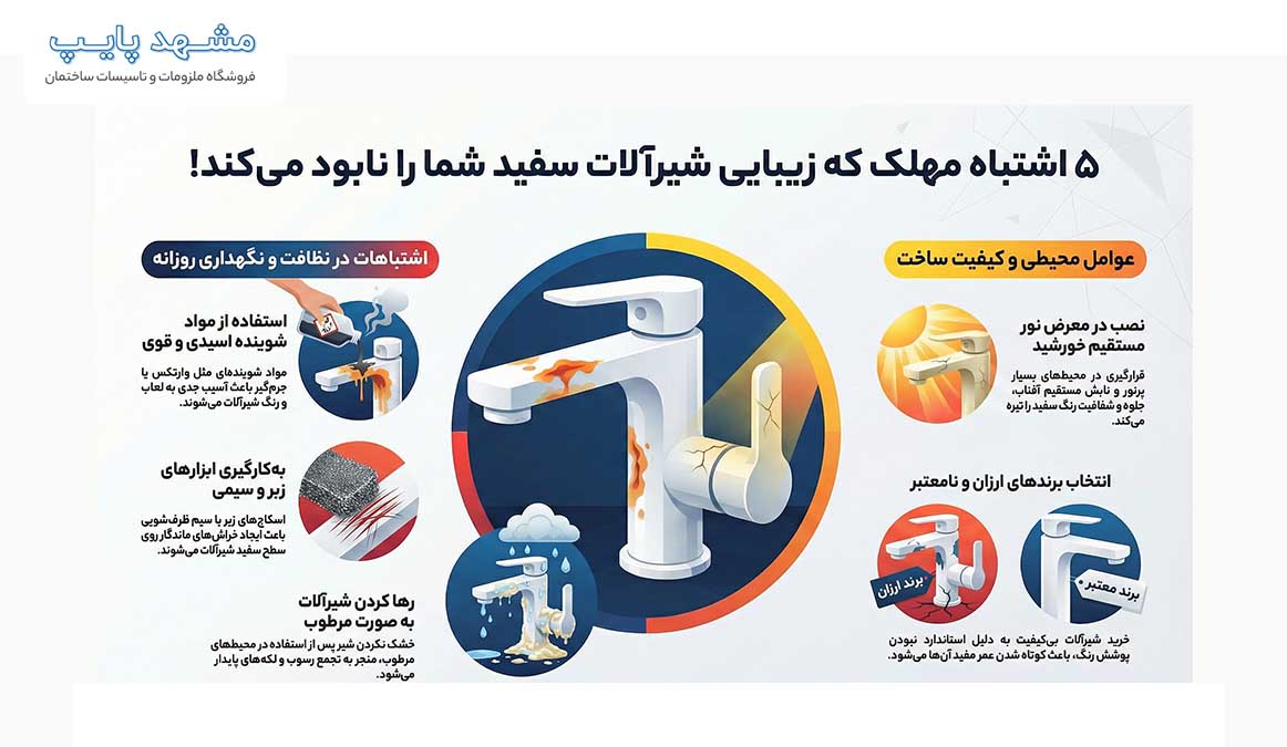 ۵ اشتباه نابودکننده شیرآلات سفید