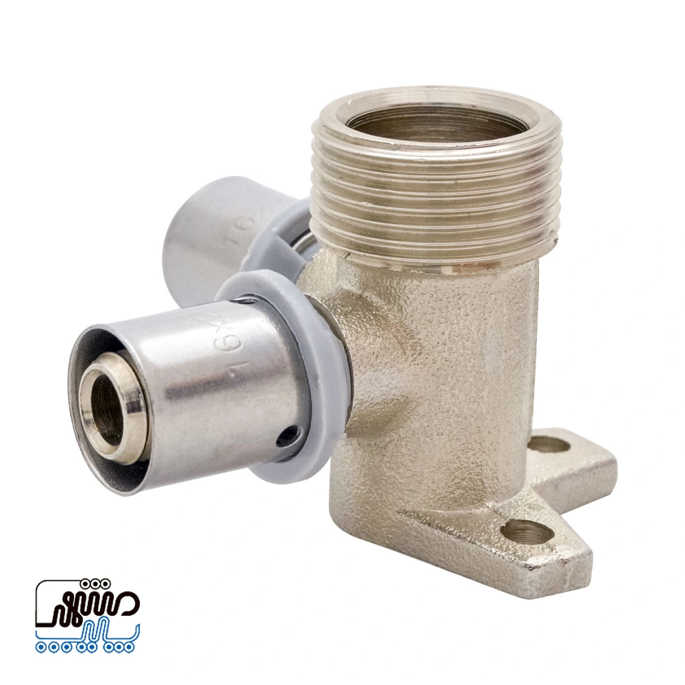 BTS 90° Plate-Mounted Male Thread Press Tee - Mashhad Pipe سه راهی 90 صفحه دار روپیچ پرسی BTS