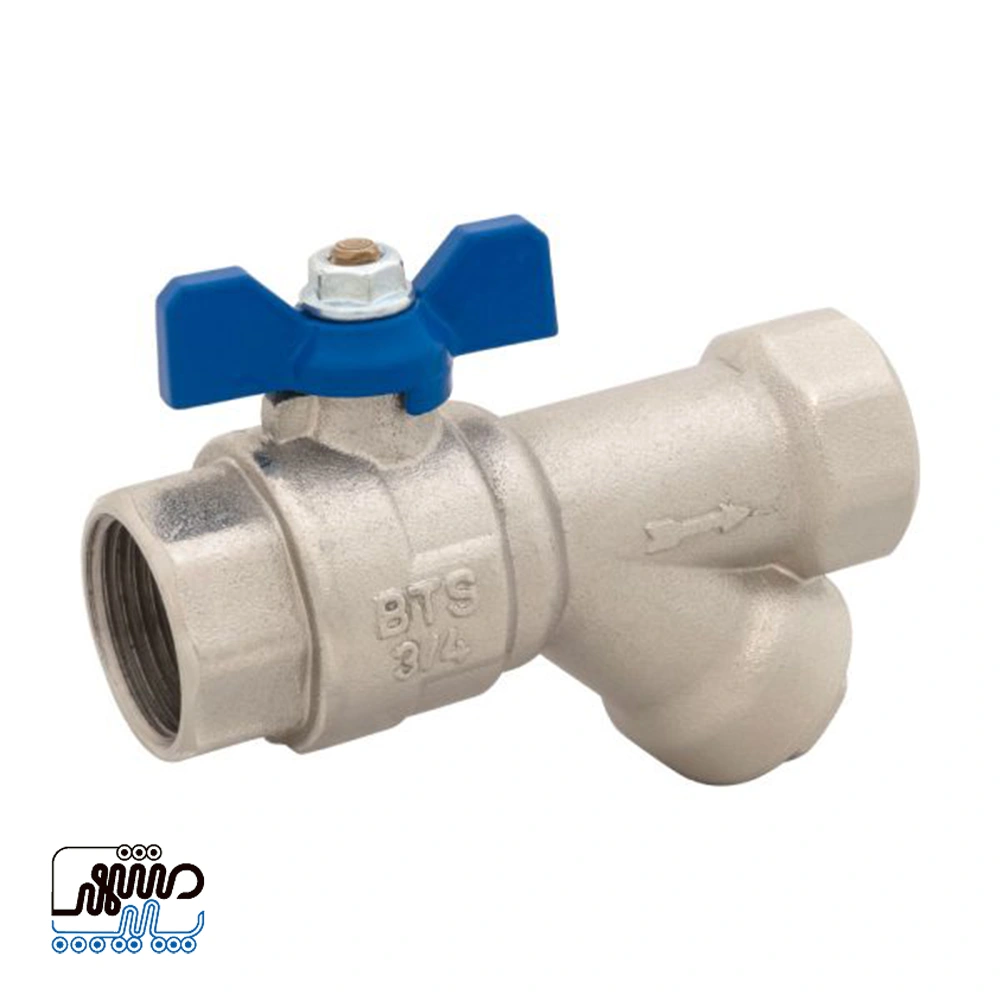 BTS Female Thread Ball Valve with Strainer - Mashhad Pipe شیر صافی دار توپیچ BTS