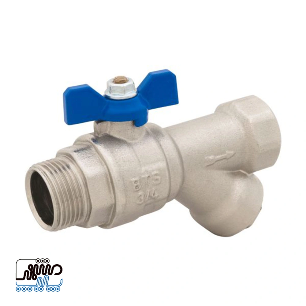 BTS Female × Male Thread Ball Valve with Strainer - Mashhad Pipe شیر صافی دار توپیچ روپیچ BTS