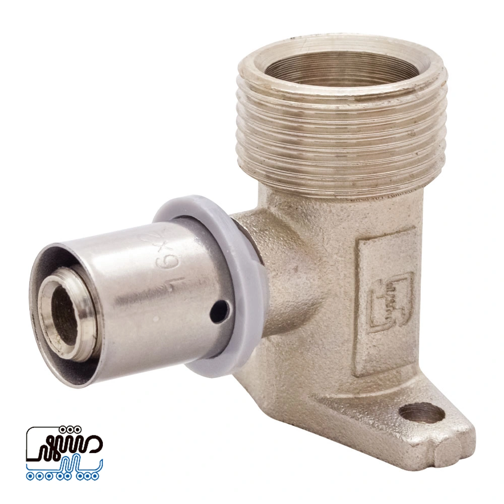 BTS Male Thread Plate Elbow (Press Type) - Mashhad Pipe زانو صفحه دار روپیچ پرسی BTS