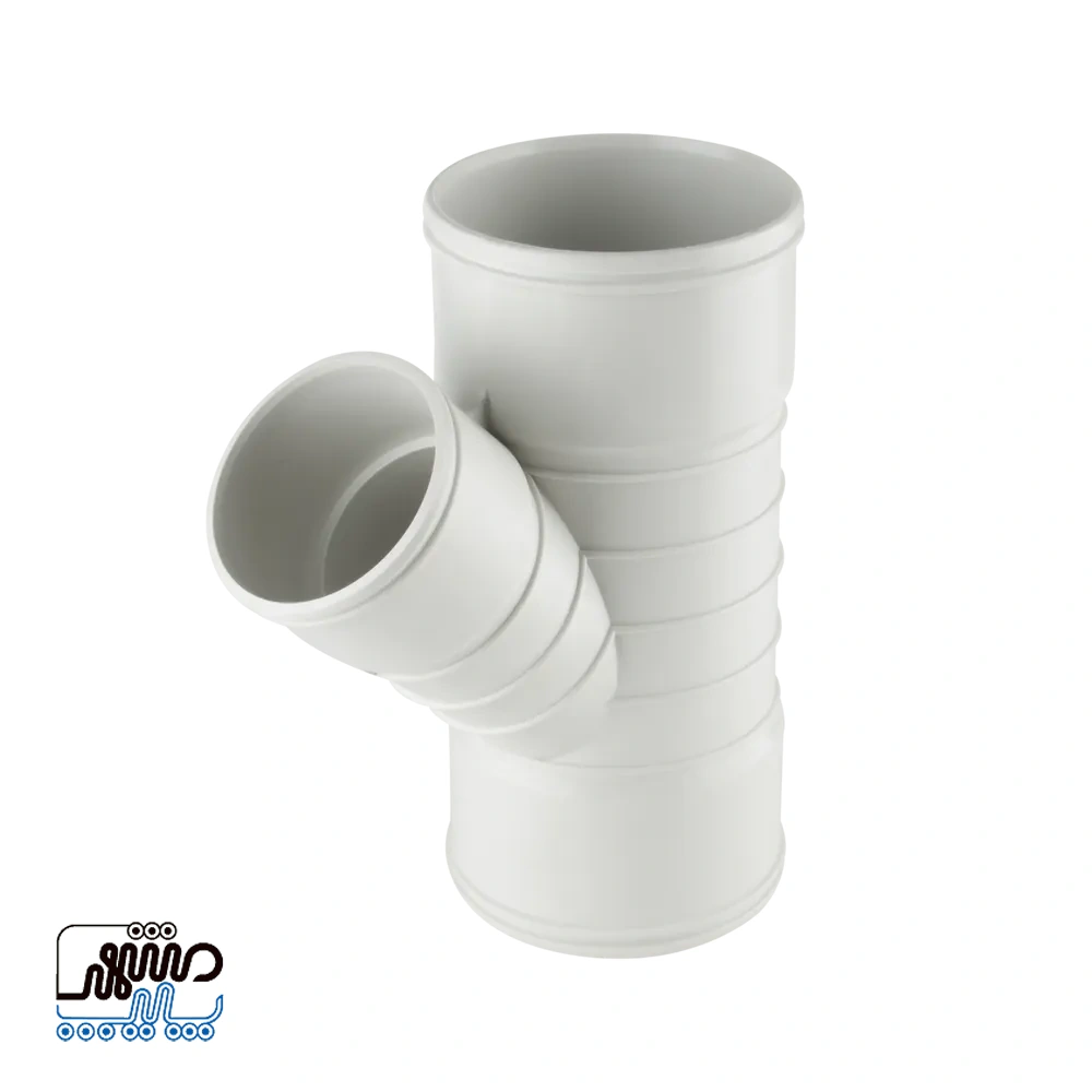 Multi Pipe 45° Triple-Socket Reducing Tee - Mashhad Pipe سه راهی تبدیل سه سرکوپل 45 درجه مولتی پایپ
